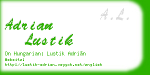 adrian lustik business card